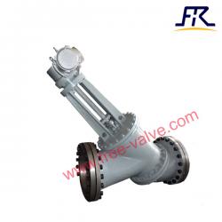 FRJ545Y Class150  WCB body Flange end Anti Abrasive High Pressure Y Type Slurry Globe Valve 