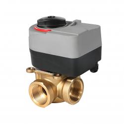 Brass Rotary Actuator Mixing Diverting Motorized Valve